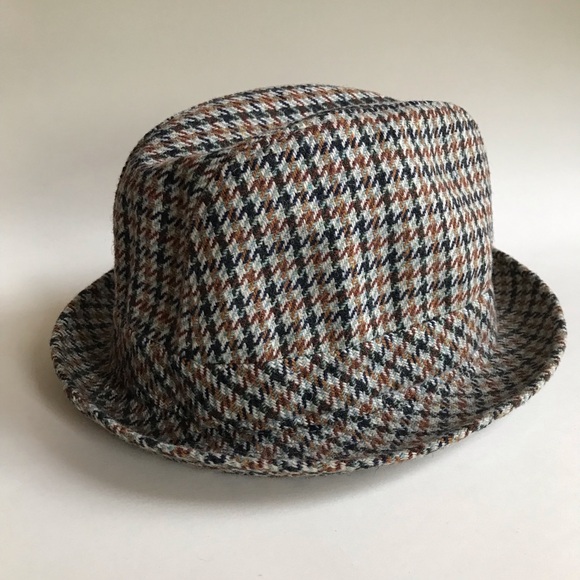Handtailored BLARNEY Inter Hat Wool Made in Ireland Houndstooth 7 1/4 - Picture 4 of 16